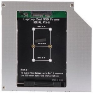 Fioka za mSATA SSD 9.5mm/12.7mm umesto optike na laptopu