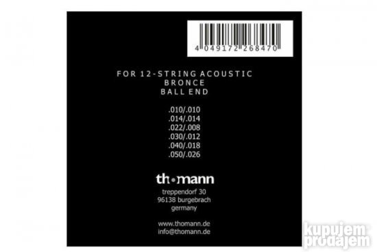 Žice za dvanaesterac  Harley Benton  10-50