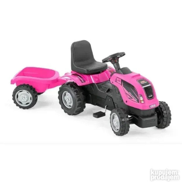 Traktor na pedale sa prikolicom NAJBOLJA CENA  PINK