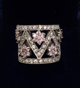 Prelep Raskosan Srebrni prsten sa Swarovki kristalima