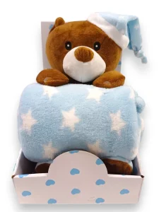 BBO Set igračka + ćebence Uspavani meda plavi