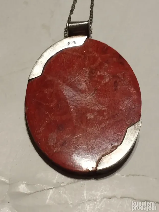 Srebrna zenska narukvica sa priveskom i lancicjem-44.7gram-4