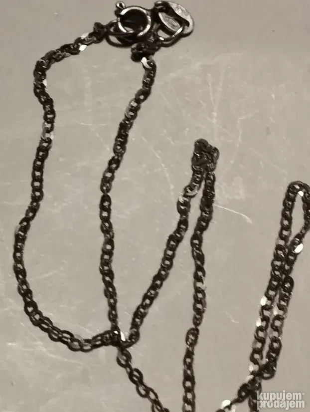 Srebrna zenska narukvica sa priveskom i lancicjem-44.7gram-4