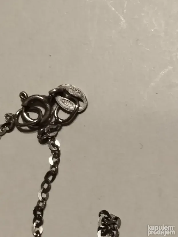 Srebrna zenska narukvica sa priveskom i lancicjem-44.7gram-4