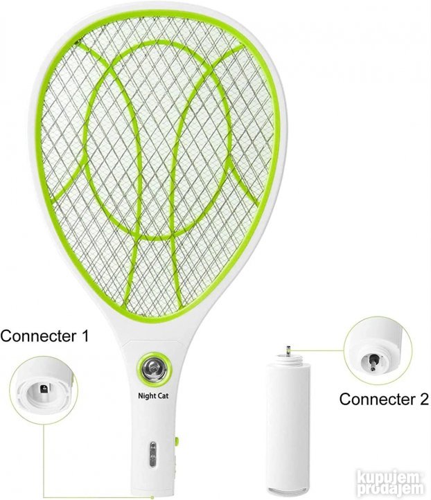 2u1 Reket za komarace + LED Lampa reket za muve i insekte