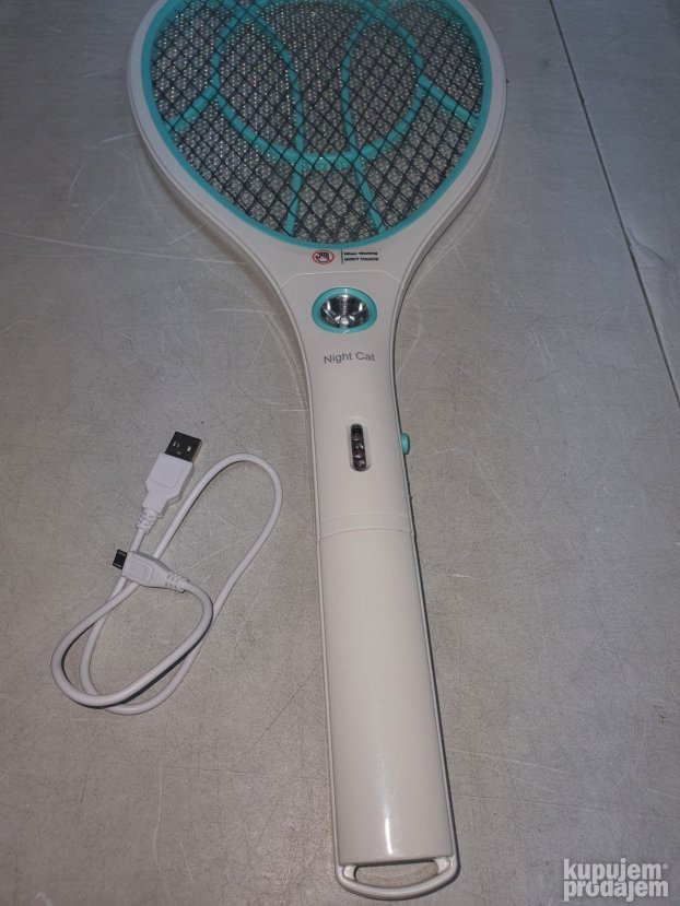 2u1 Reket za komarace + LED Lampa reket za muve i insekte
