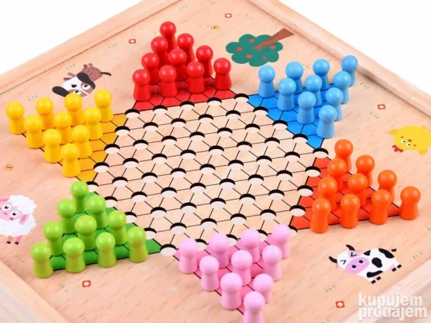 Drveni set društvenih igara 6u1