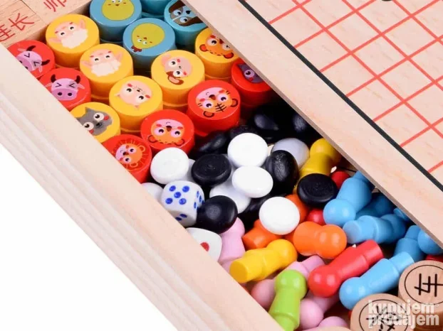 Drveni set društvenih igara 6u1