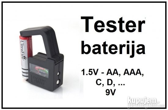 Tester baterija - 1.5V AA, AAA, C, D, 9V