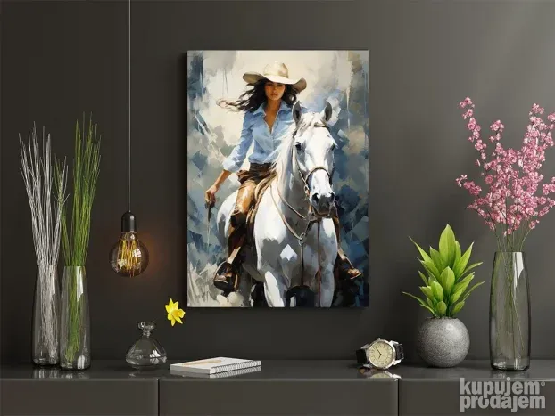Horse and Woman - Art - Slika