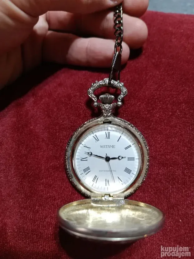 Watame antimagnetic hunting swiss made pocket watch