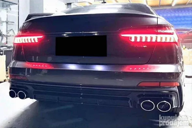 AUDI A6 C8 S6 difuzor sa pravim izduvom za zadnji S  branik
