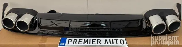 AUDI A6 C8 S6 difuzor sa pravim izduvom za zadnji S  branik