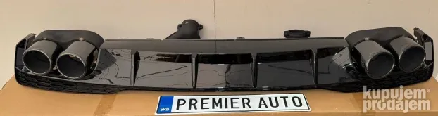AUDI A6 C8 S6 difuzor sa pravim izduvom za zadnji S  branik