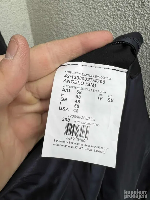 SCHNEIDERS Muski kaput 100% Kasmir Vel 58  3XL 4Xl