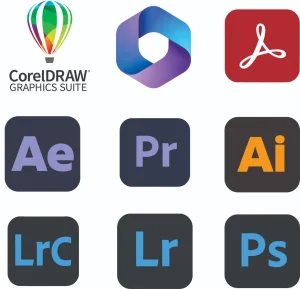 Adobe Photoshop Illustrator Premier Pro Lightroom CorelDraw