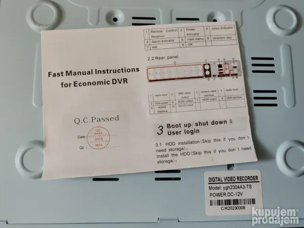 AHD DVR 4ch 8ch snimač za video nadzor