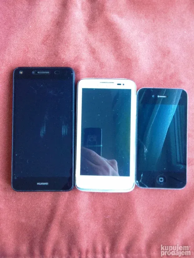 Huawei, alcatel i Iphone.