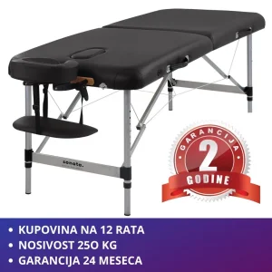 Stolovi za masažu Sonata 2 Aluminium- Black & Krem