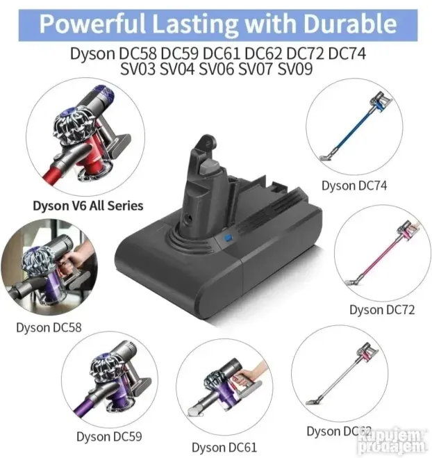 Zamenska baterija za Dyson usisivac V6 21,6V Li ion