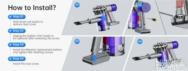 Zamenska baterija za Dyson usisivac V6 21,6V Li ion