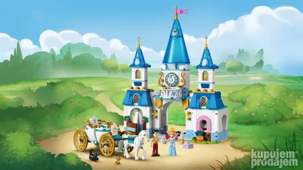 LEGO Disney 43275 Pepeljugin zamak i kočija sa konjima