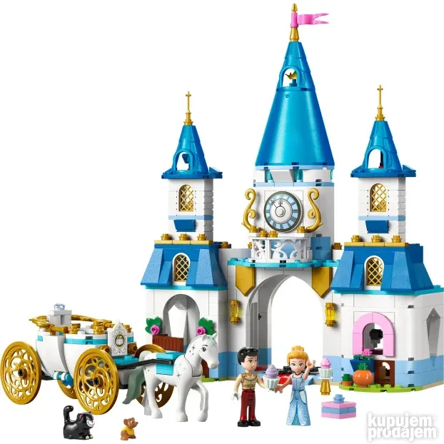 LEGO Disney 43275 Pepeljugin zamak i kočija sa konjima