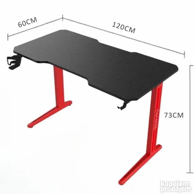 Gaming sto Nanobit NB501 120cm crveni - NOVO