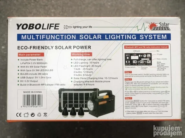 Mini solarni sistem rasveta radio power bank mp3 Bluetooth