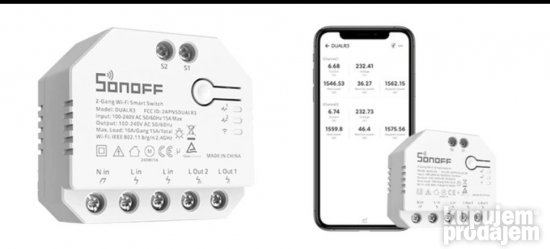 Sonoff Dual R3 Naizmenicni za roletne i drugo + merac potros