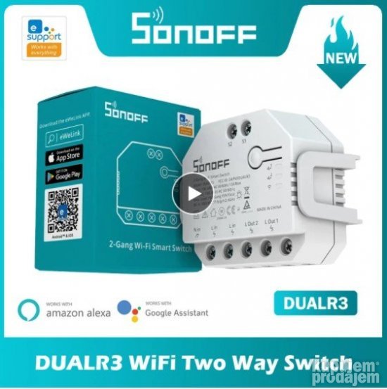 Sonoff Dual R3 Naizmenicni za roletne i drugo + merac potros