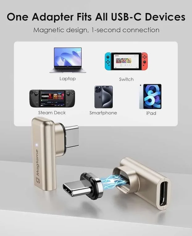Magtame 240W magnetski USB C muški na USB C ženski adapter