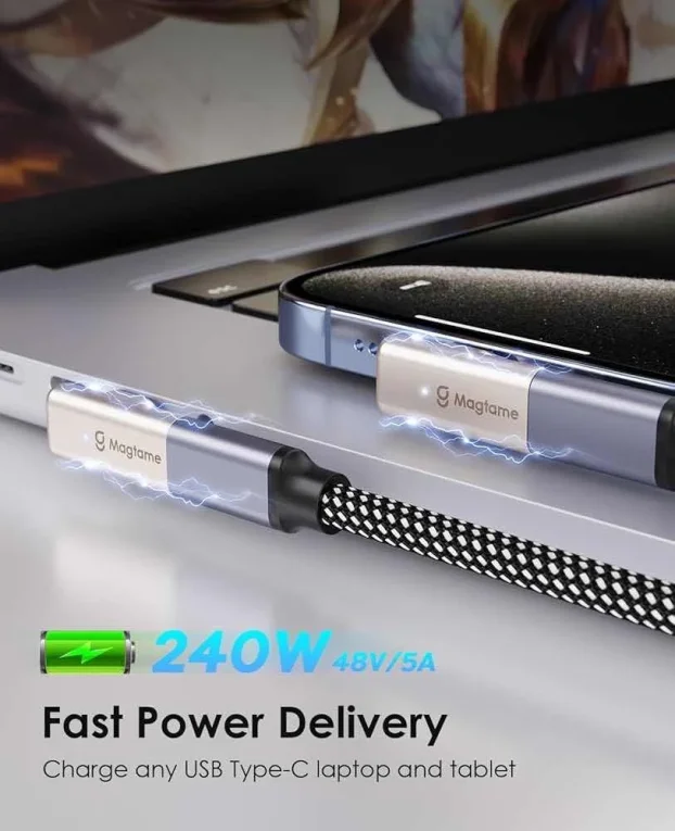 Magtame 240W magnetski USB C muški na USB C ženski adapter