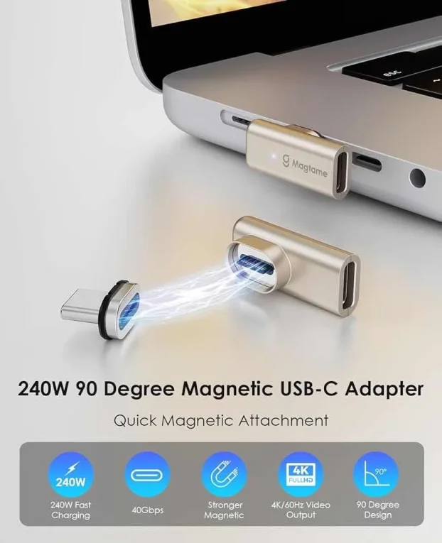 Magtame 240W magnetski USB C muški na USB C ženski adapter