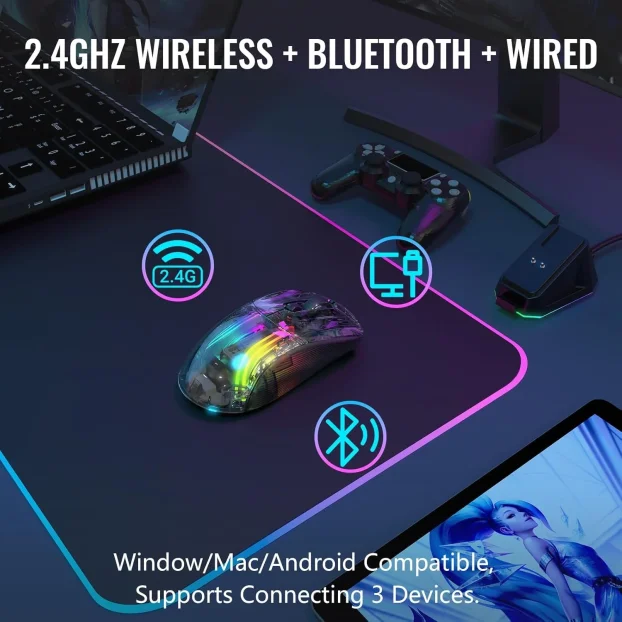Miš ATTACK SHARK X2 Pro Wireless BT5.0/2.4G 4000 DPI RGB