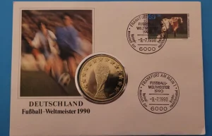 Medalja povodom pobede nemacke na Svetskom u fudbalu 1990