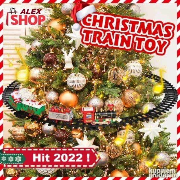 Veliki Novogodišnji vozić sa deda mrazom -4vagona