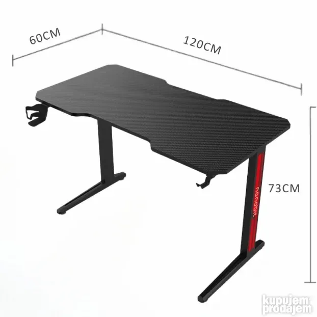 Gaming sto Nanobit NB501 120cm crni - NOVO
