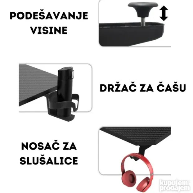 Gaming sto Nanobit NB501 120cm crni - NOVO