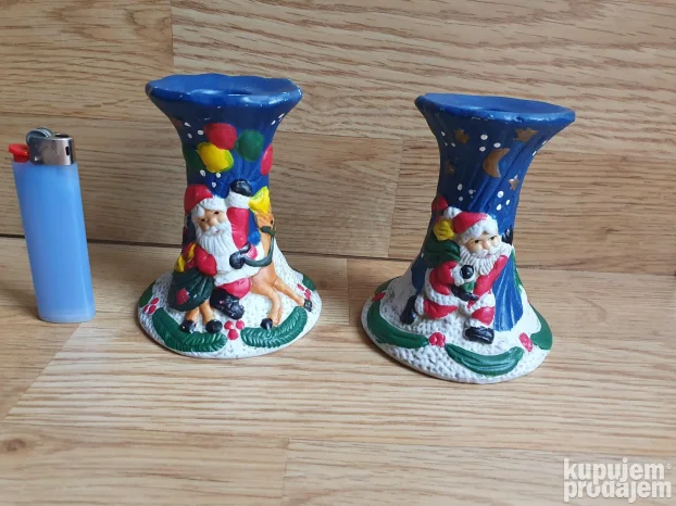 Deda Mraz svecnjaci  - 2kom