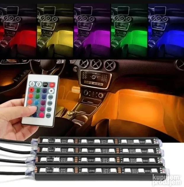 LED RGB Amijent svetlo za pod automobila / auto ambijentalno