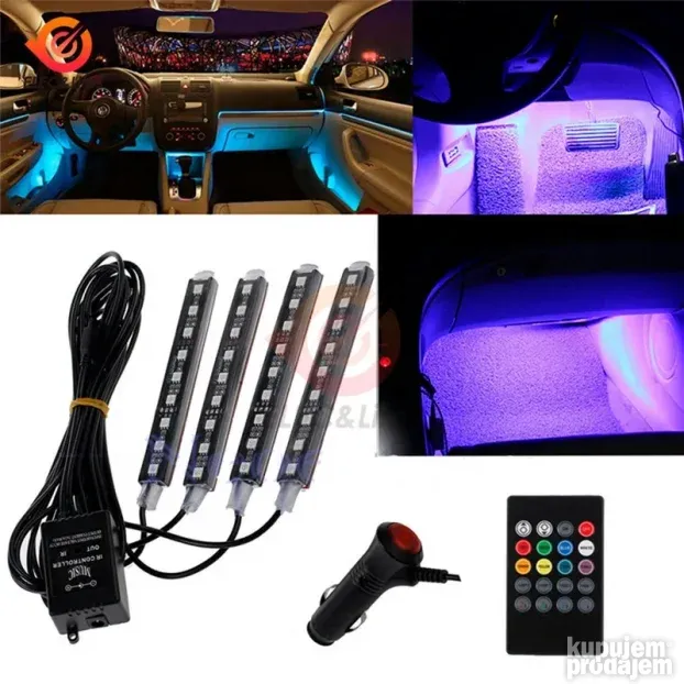 LED RGB Amijent svetlo za pod automobila / auto ambijentalno