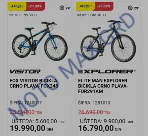 Bicikl BLACK FRIDAY Akcija vise modela