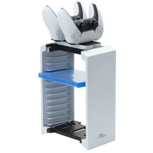 Froggiex Fx-p5-c2-w Ps5 Game Holder + Charger Station White