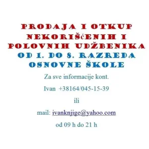 AKCIJA! Prodaja nekorišćenih i polovnih knjiga od 1-8 raz.