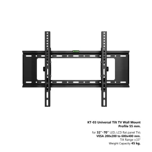 KT03 Zidni nosač za TV 32"- 70" + - 15 stepena nagib