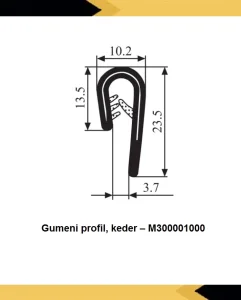 Keder Gumeni profil M300001000