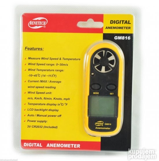 LCD Anemometar dzepni precizan GM816