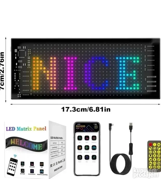 Led Fleksibilni panel 3999 din LED Matrix Panel Bluetooth sa