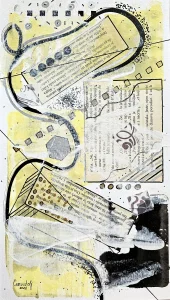 Zapisi u vremenu 4 - kombinovana tehnika 30x17cm